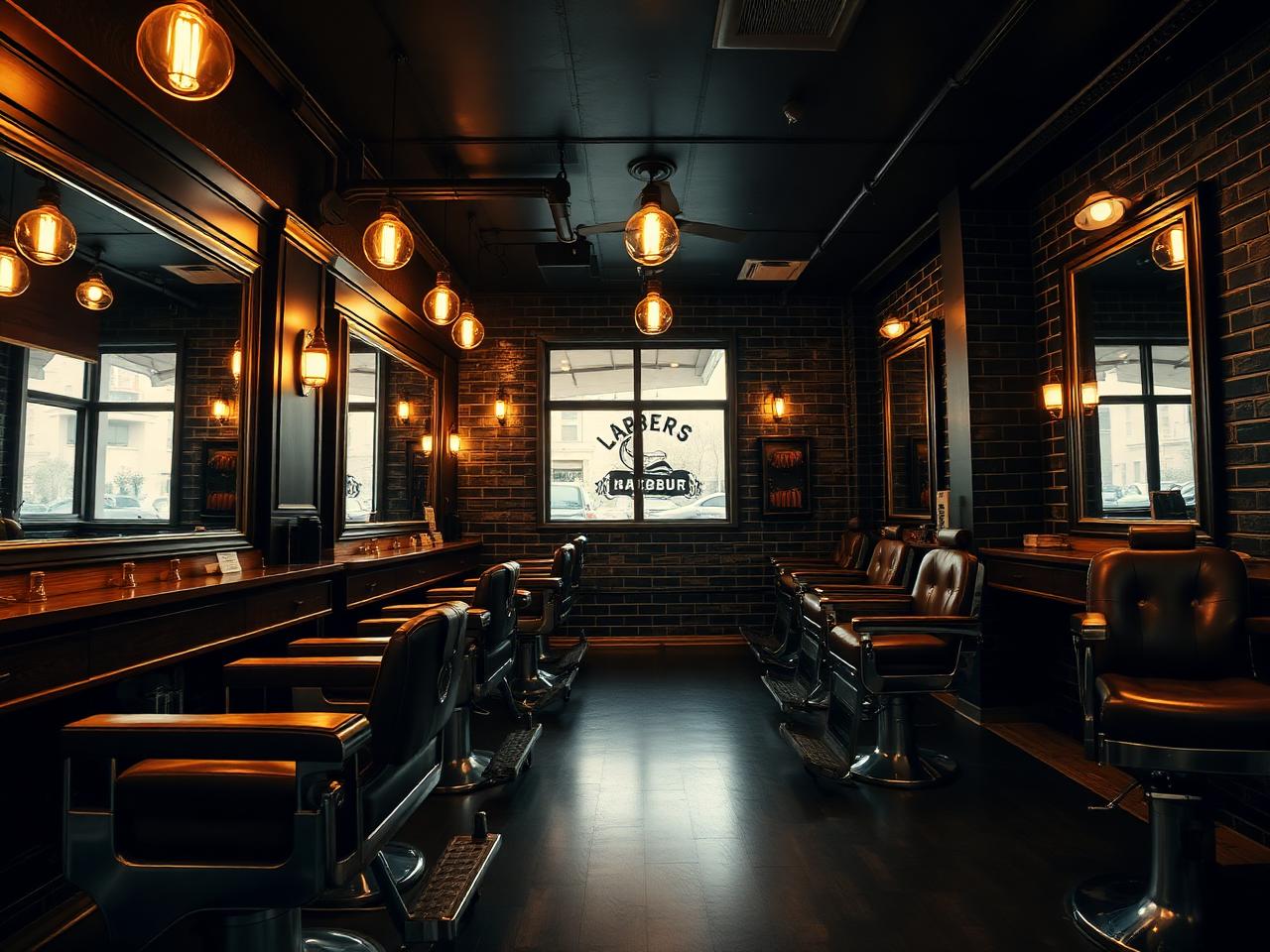 Interior de la barbería